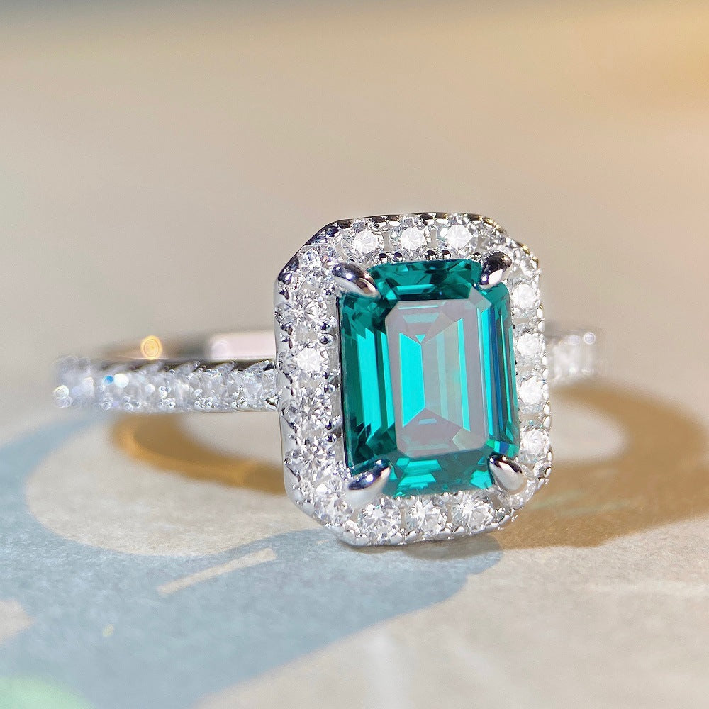 Halo Emerald Cut 2ct CZ Ring-s925