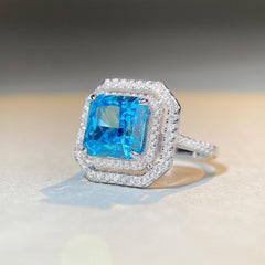 Halo Cushion Statement 5ct CZ Ring-s925