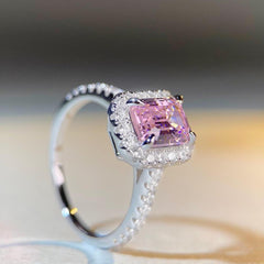 Halo Emerald Cut 2ct CZ Ring-s925