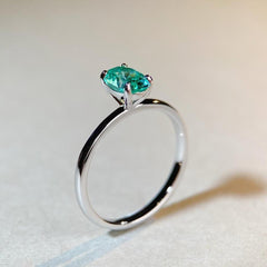 Solitaire 1ct Oval CZ Ring-s925