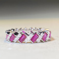 Cluster Stackable Band CZ Ring-s925