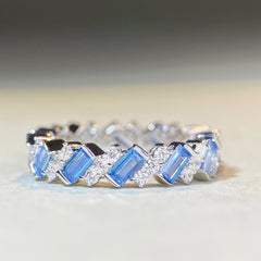 Cluster Stackable Band CZ Ring-s925