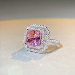 Halo Cushion Statement 5ct CZ Ring-s925