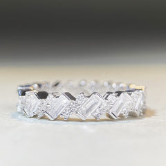 Cluster Stackable Band CZ Ring-s925