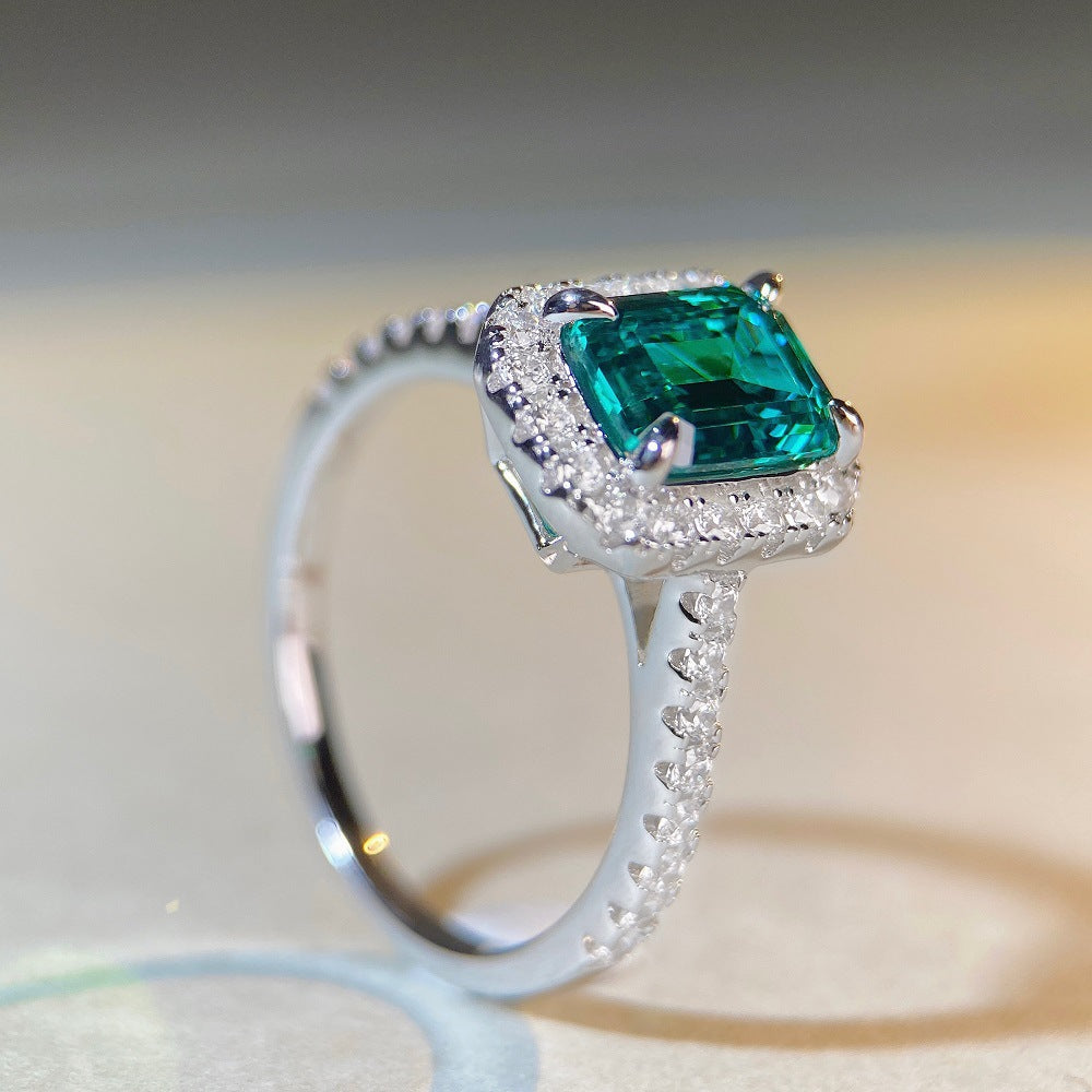 Halo Emerald Cut 2ct CZ Ring-s925