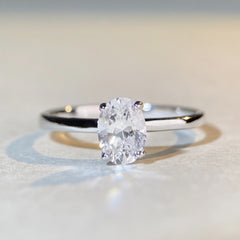 Solitaire 1ct Oval CZ Ring-s925