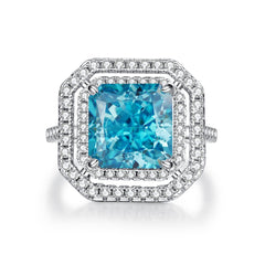 Halo Cushion Statement 5ct CZ Ring-s925