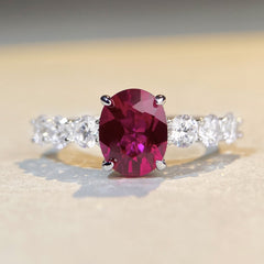 Solitaire 3ct Oval CZ Ring-s925