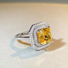 Halo Cushion Statement 5ct CZ Ring-s925