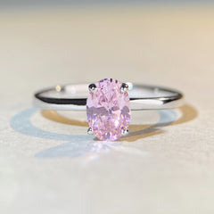 Solitaire 1ct Oval CZ Ring-s925