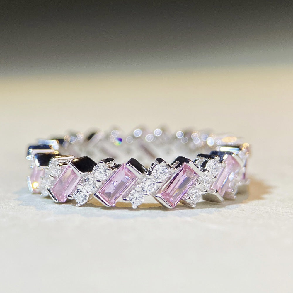 Cluster Stackable Band CZ Ring-s925