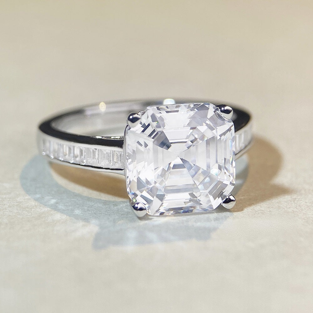 Solitaire 5ct Asscher CZ Ring-s925