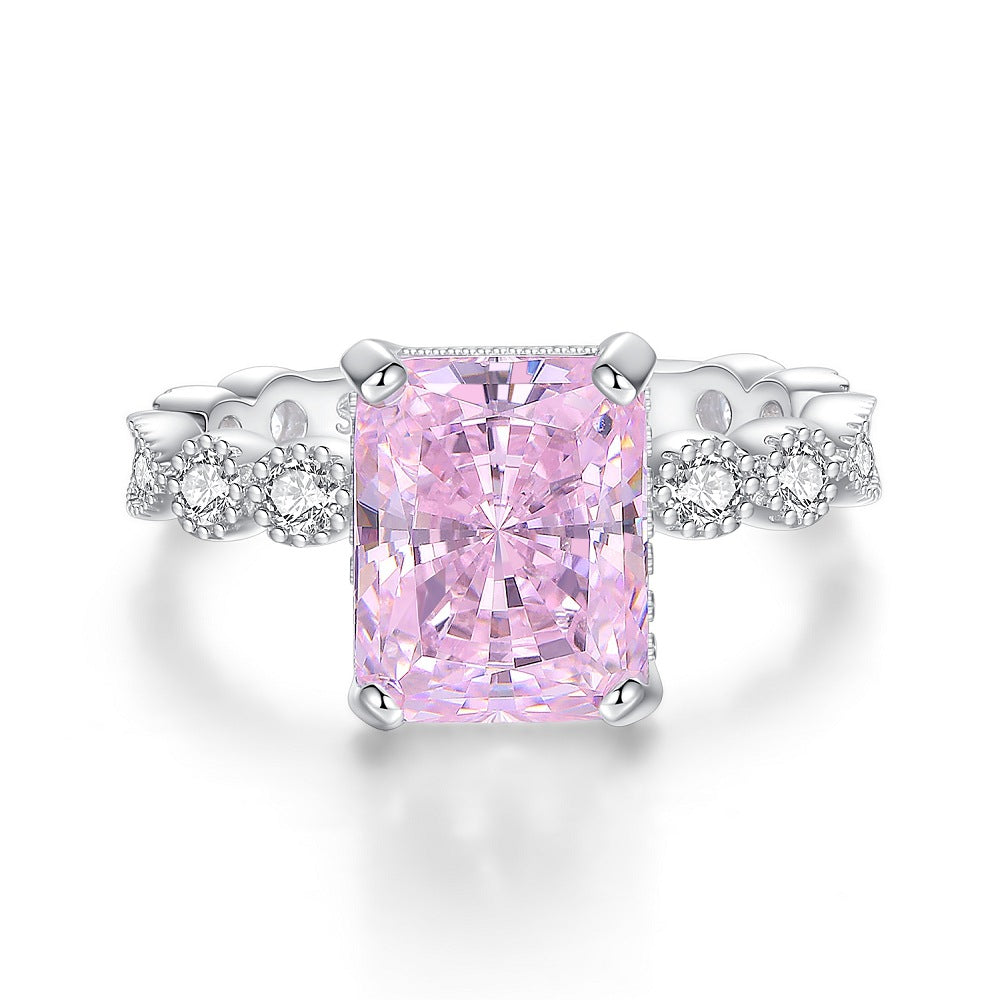 Solitaire Radiant CZ Statement Ring-s925