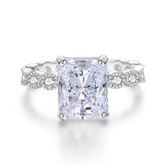 Solitaire Radiant CZ Statement Ring-s925