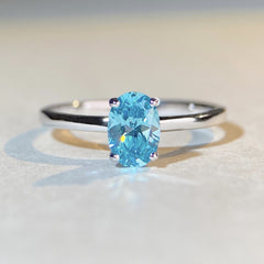 Solitaire 1ct Oval CZ Ring-s925