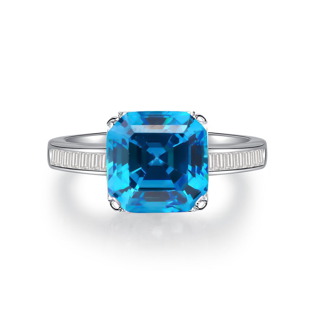 Solitaire 5ct Asscher CZ Ring-s925