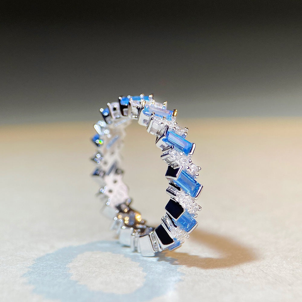 Cluster Stackable Band CZ Ring-s925