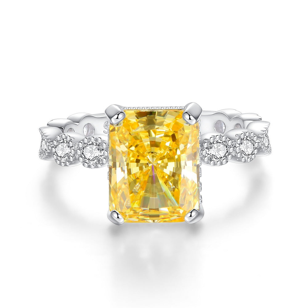 Solitaire Radiant CZ Statement Ring-s925