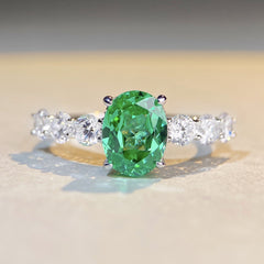 Solitaire 3ct Oval CZ Ring-s925