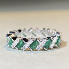 Cluster Stackable Band CZ Ring-s925