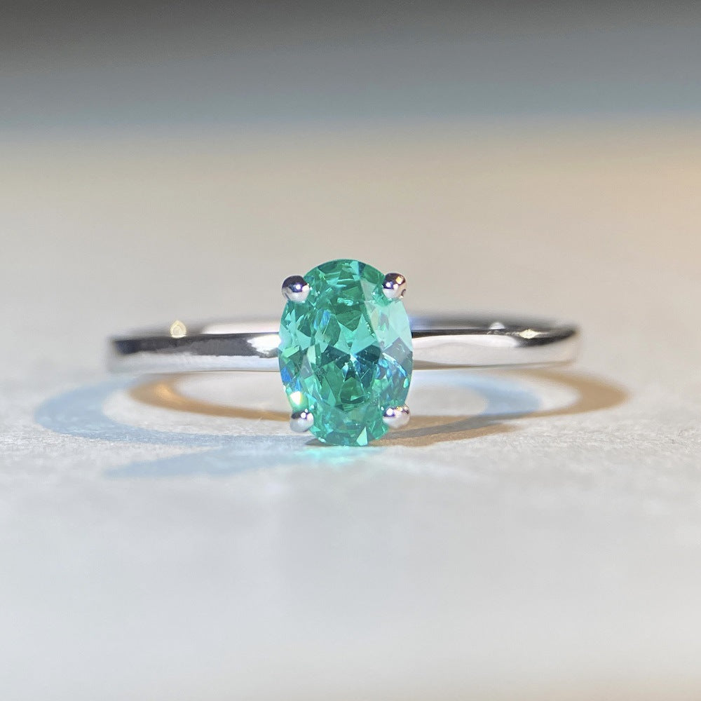 Solitaire 1ct Oval CZ Ring-s925