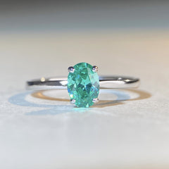 Solitaire 1ct Oval CZ Ring-s925