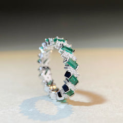 Cluster Stackable Band CZ Ring-s925