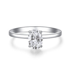 Solitaire 1ct Oval CZ Ring-s925