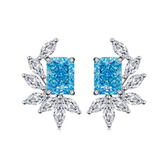 Marquise Side-stone Radiant CZ Stud Earrings-s925