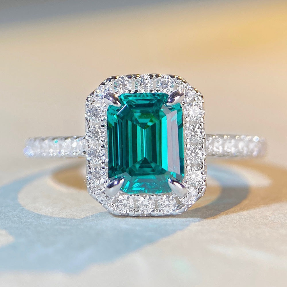 Halo Emerald Cut 2ct CZ Ring-s925