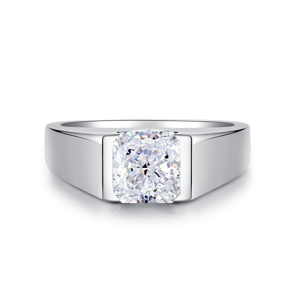 Solitaire Princess Band CZ Ring-s925