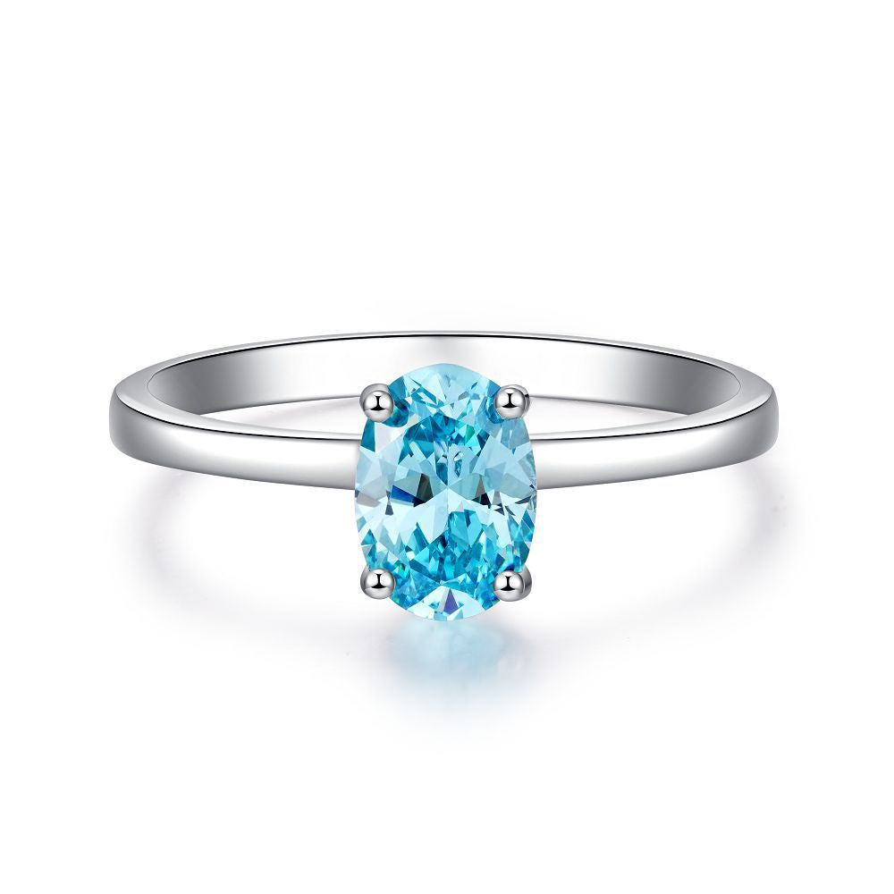 Solitaire 1ct Oval CZ Ring-s925