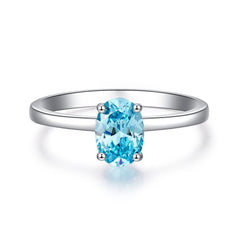 Solitaire 1ct Oval CZ Ring-s925