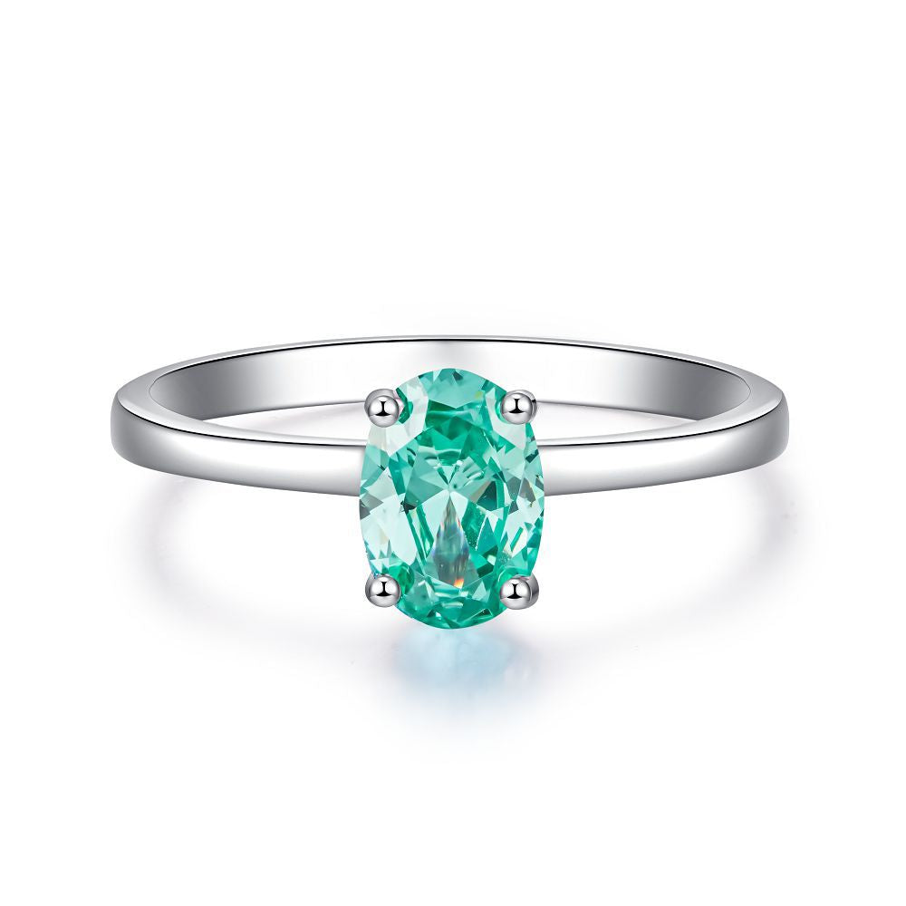 Solitaire 1ct Oval CZ Ring-s925