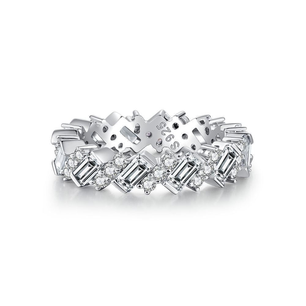 Cluster Stackable Band CZ Ring-s925