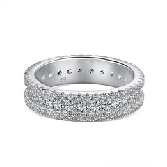 Rainbow Round CZ Band Ring-s925