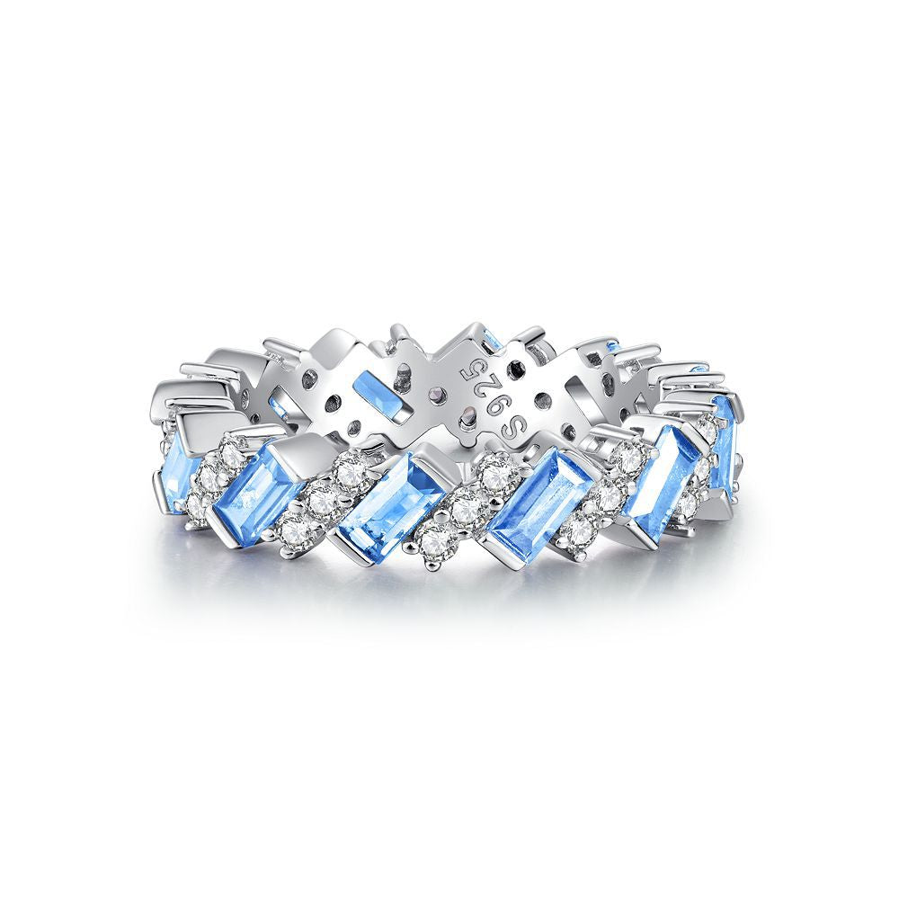 Cluster Stackable Band CZ Ring-s925