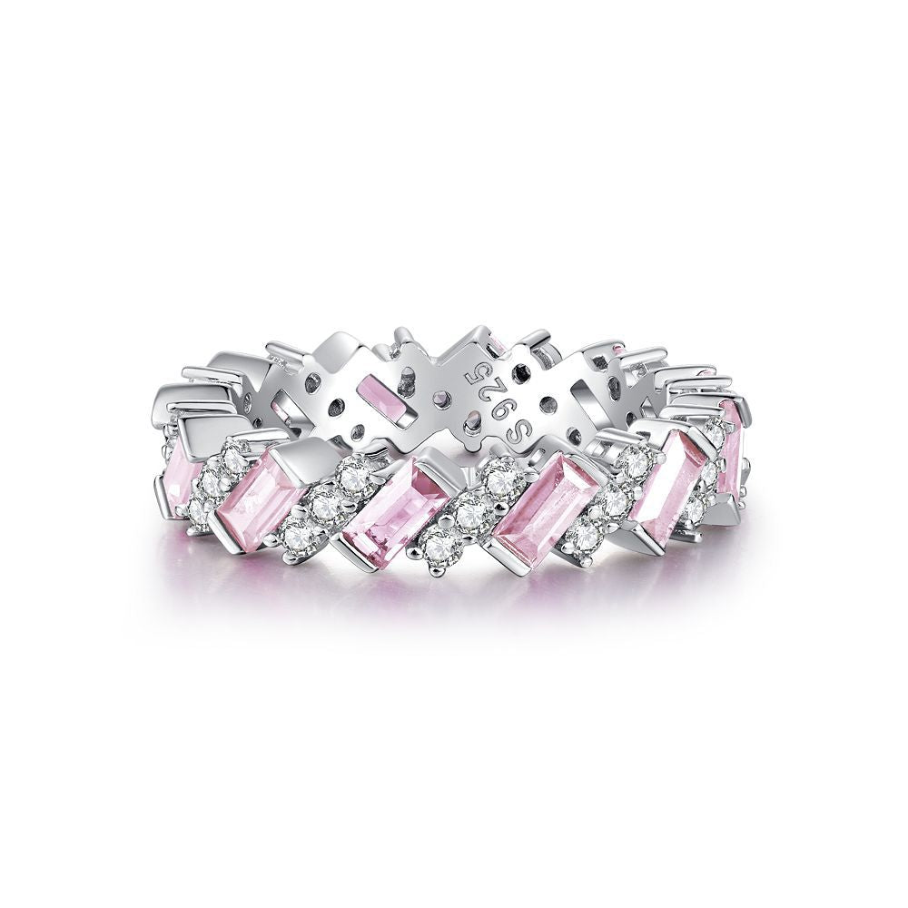 Cluster Stackable Band CZ Ring-s925