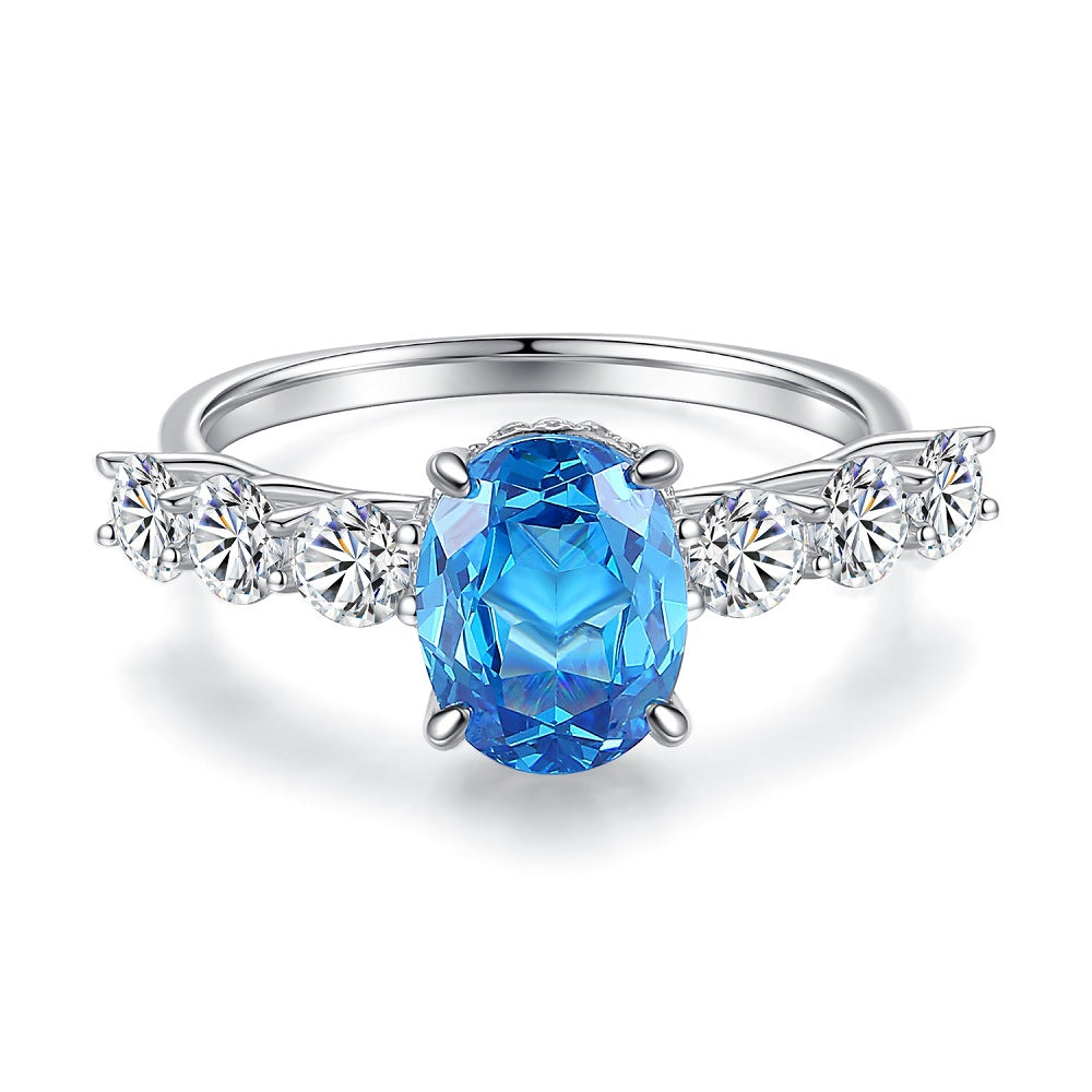 Solitaire 3ct Oval CZ Ring-s925